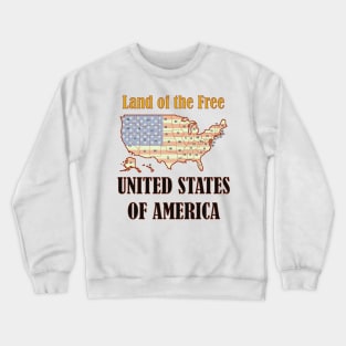 United States of America USA + Flag Crewneck Sweatshirt